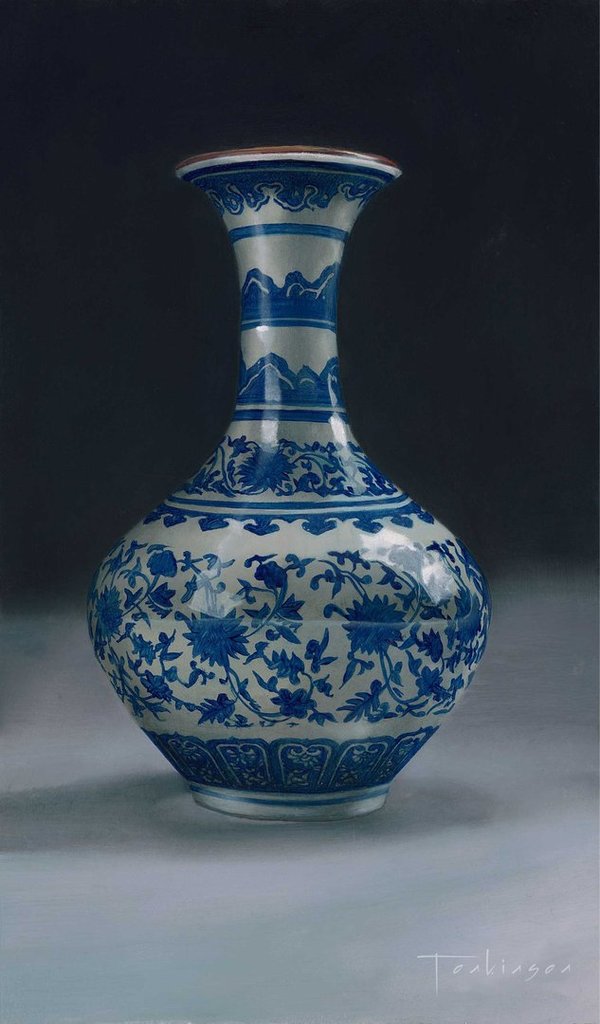 CHINESE QING DYNASTY PORCELAIN BALL VASE - Limited Edition on Aluminum - 49,5x36cm